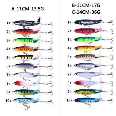 Lot de 5/10 leurres de pêche artificiels Multi-articulés en Plastique - Leurres - Photo 1/4