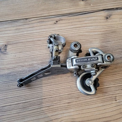 Shimano 600 1. Gen Schaltwerk und Umwerfer für Rennrad Schaltgruppe - Bild 1 von 4