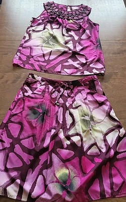 Calvin Klein Falda Traje Talla S Púrpura Plisado Falda Ajuste y Acampanado Tela Sedosa  Foto 1 de 4