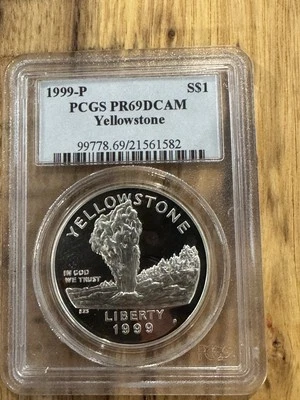 1999-P Yellowstone Commemorative Dollar PR69 DCAM PCGS Blue Label, 625 - Image 1 of 2