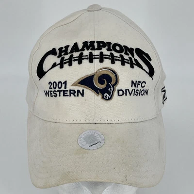 Boné vintage St Louis Rams 2001 NFC Western Division Champions - Reebok StrapBack - Imagem 1 de 4