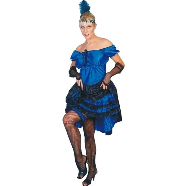 Damas Salvaje Oeste Azul Burlesque Salón Niña Vestido Elegante Disfraz Foto 1 de 1