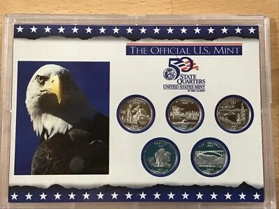 2005-S Statehood Silver Quarters DCAM Proof Set of 5 Coins in Harris Holder - Image 1 of 4