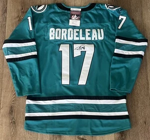 Thomas Bordeleau Signed Custom San Jose Sharks Jersey JSA Size 54 - Picture 1 of 3