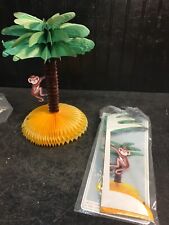 Vintage Beistle  Co USA MONKEY  Tissue Paper Decoration LOT OF 2 ,  USED 12in
