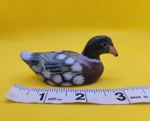 Vintage Hand Carved & Painted Pacific Rim Carvers Small Duck 3" - Imagen 1 de 8