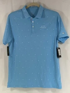 Nike Dri-Fit Player Wing Print Tech Golf Polo Blue White CI9797 Mens L NWT - Picture 1 of 15