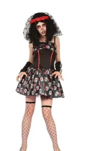 Day Of The Dead Skull Dress Adult - Ladies Costume - Perfect For Halloween - Picture 1 of 1