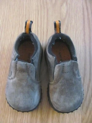 Merrell Jungle Moc Jr Gunsmoke Slip On Suede Shoes Infants-Junior  US 4 NEW - Image 1 of 4