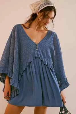 Mameluco Free People As You Are S 6 Para Mujer Informal Manga Acampanada Boho NUEVO 40281 Foto 1 de 4