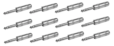 (12 PACK) SWITCHCRAFT 297 1/4" TRS Stereo Cable Mount Plug - Solder Type - Image 1 of 2