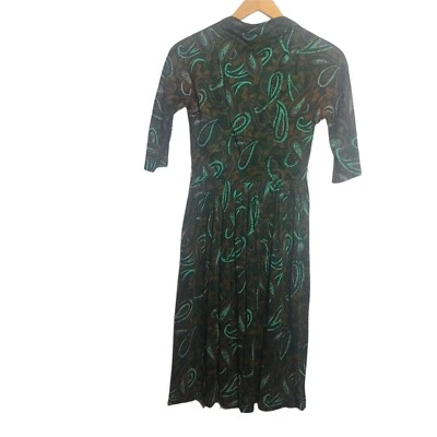 Vestido Kerrybrook Sears Roebuck Talla 14 Manga Larga Verde Cachemira Cremallera Foto 1 de 4