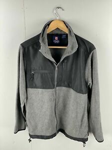 Chaps Vintage Men’s Full Zip Fleece Jacket - Size Small - Grey Black