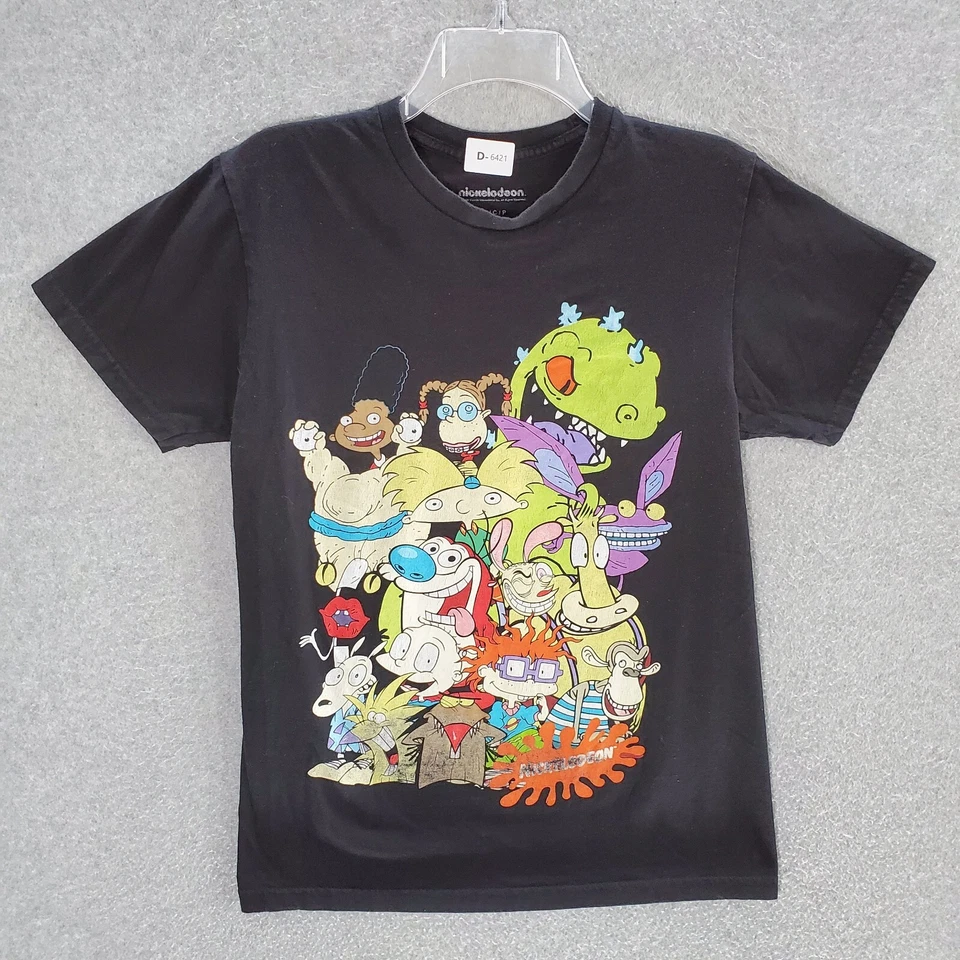Camiseta retro Nickelodeon para mujer Top S negra Real Monster Arnold Rugrats Foto 1 de 4