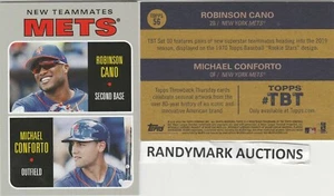 Michael Conforto Robinson Cano METS TOPPS 2019 THROWBACK NEW TEAMMATES TBT 56 SP - Picture 1 of 3