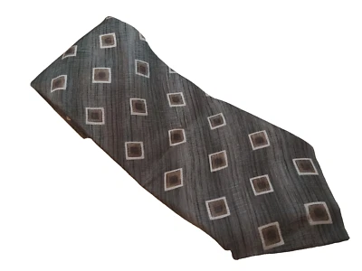 Corbata HONORS Gris Diseño Geométrico 100% Seda Hecha en EE. UU. Foto 1 de 2