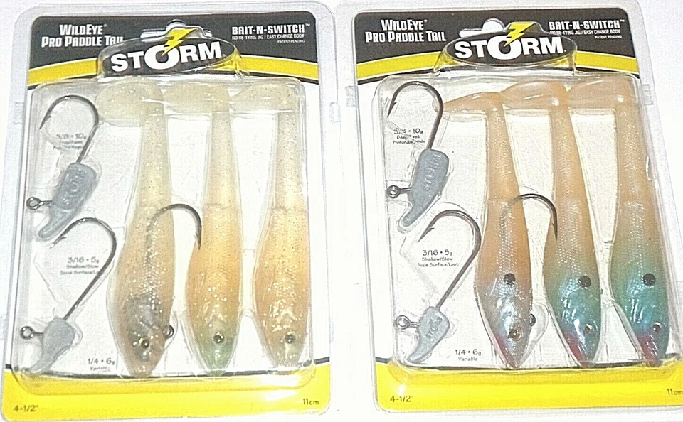 Storm 4.5 " Wildeye pro Paddle Tail Swimbaits & Vorrichtungen (Menge Von - Bild 1 von 1