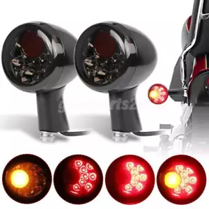 2X Rear Bullet LED Turn Signal Lamp Indicator For Sportster XL883 XL1200 1992-up - Picture 1 of 12
