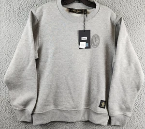A.C Milan Logo Sweatshirt Men's M Gray Heather Embroidered Long Sleeve Pullover - Picture 1 of 14