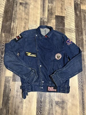 Verdadero Vintage Años 70 80 Denim Punk Rock Banda Chaqueta Parches Pequeña Foto 1 de 4