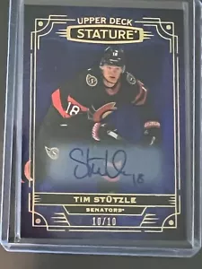 Tim Stutzle Blue Auto 10/10 2022-23 Upper Deck Stature - Bild 1 von 2