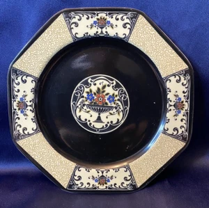 Wedgwood Nanette schwarz und hellbraun achteckiger Salatteller - Bild 1 von 4