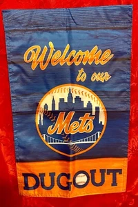 New York Mets Dugout Double Sided Garden Flag 12” x 18” MLB New In Package - Picture 1 of 6