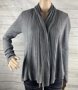 H&M Cardigan XS Gray Ribbed Thin Knit Open Front 100% Viscose Casual Sweater - Picture 1 of 12