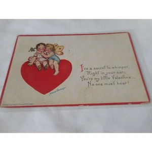 Vintage Valentine's Postcard 1917 posted w/ stamp Children Fairy Embossed - Picture 1 of 2