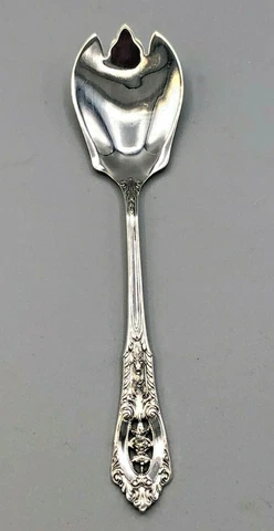 Rose Point by Wallace Sterling Silver Ice Cream Forks 5 3/8", Old Original make Cover