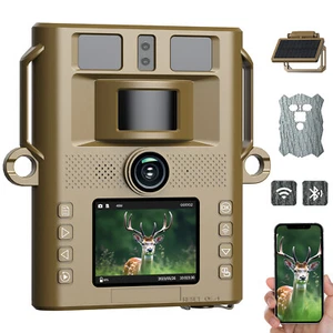 Campark 4K Solar WiFi Wildlife Camera 46MP Hunting Trail Cam No Glow NightVision