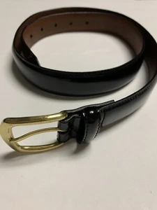 PSA Bank Belt Size 34, Fine Italian Leather, Brass Buckle, Pre-owned - Picture 1 of 8
