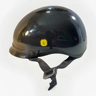 NWT ZOX ROADSTER Gloss Black Motorcycle Half Helmet Sz L 59-60cm DOT Certified - Image 1 of 4