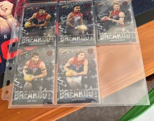 2025 AFL Select Footy Stars Melbourne Team Set Of Breakout Acetates X5 Cards - Picture 1 of 1