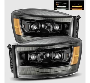 AlphaRex Luxx For 2006-2008 Dodge Ram LED Projector Headlight Alpha Black Right - Picture 1 of 5