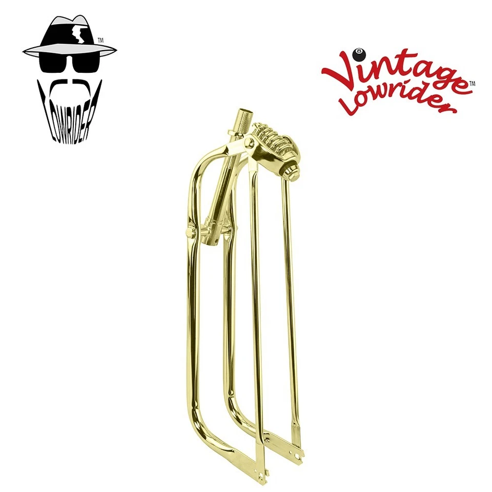 Vintage Lowrider 26" Steel Vintage Spring Fork 1" Gold. - Image 1 of 1