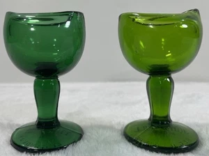 Antique John Bull Green Pedestal Eye Wash Cups x2 1917 See Pictures - Picture 1 of 9