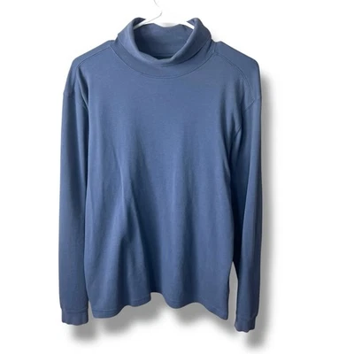 Eddie Bauer Long Sleeve Turtleneck Shirt Men’s Medium Navy Blue - Image 1 of 3