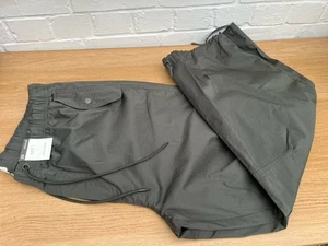 New M&S Parachute Trousers UK 20 Dark Olive Green Cotton Casual L29” Pants Trave - Picture 1 of 10