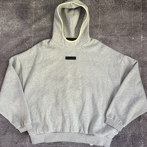 Felpa con cappuccio uomo Fear of God Essentials grigio erica chiaro giallo taglia XL