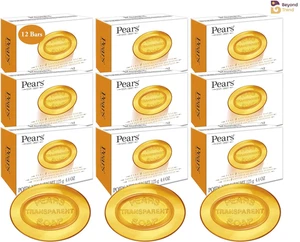 Pears Soap Transparent 125g x 12 Bars | Gentle Bath Bar | Orange 4.4 Oz Each - Picture 1 of 6