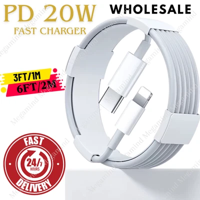 Lote de cables de carga rápida PD USB tipo C USB C para iPhone 14 13 12 11 XR XS Max 8 7 Foto 1 de 4