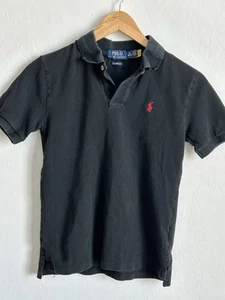 Polo Ralph Lauren Shirt Youth Medium 10-12 Black Short Sleeve Polo Preppy - Picture 1 of 9