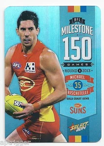 2014 Champions AFL Milestone Game (MG39) Michael RISCHITELLI Gold Coast - Picture 1 of 1