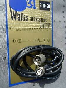 Câble 1.20 m,WALLIS - prise PL 259 mâle(coaxial RG58)/ prise RCA mâle (311020)