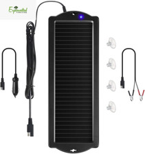 Solar Car Battery Trickle Charger & Maintainer 12V Cigarette Lighter Plug in