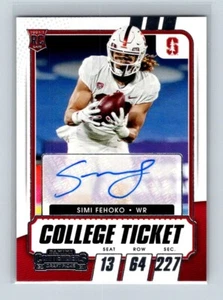 2021 Panini Contenders Draft Picks College Ticket Auto Simi Fehoko #253 RC - Imagen 1 de 2