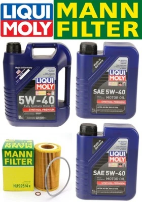 Oil Change Kit wLiquimoly 5W-40+MANN Filter HU925/4x BMW E36/E39/E46/E83 96-06 - Image 1 of 4
