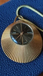 Vintage pendant watch gold plated Slava Glory 3t ig - Picture 1 of 7