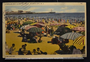 Popular Shot at Beach Atlantic City NJ Early View on Linen - Bild 1 von 3